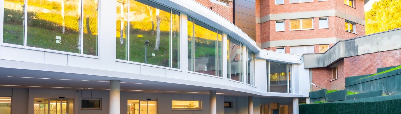 Exterior of the building of a modern hospital